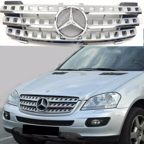 For Mercedes M-Class Grill W164 Front Bumper Chrome Grille 2005 - 2008 500 ML550 - Picture 5 of 17