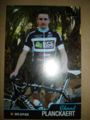 Signatur/Autogramm Edward PLANKAERT EFC-OMEGA-PHARMA-QUICK STEP 2014 Radsport