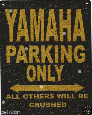Yamaha Parking Blechschild rustikal Vintage Style 8x10in 20x25cm Garage  