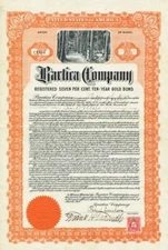 USA FOR BARTICA RUBBER COMPANY GUYANA  AFRICA stock certificate/bond