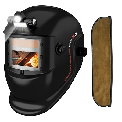 TRQWH Solar True Color Auto Darkening Welding Helmet & Welding Helmet Bib
