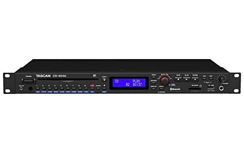TASCAM CD-400U 1U MultiMedia Player Direct CD/USB/SD/Bluetooth AM/FM Tuner Black - Picture 3 of 4