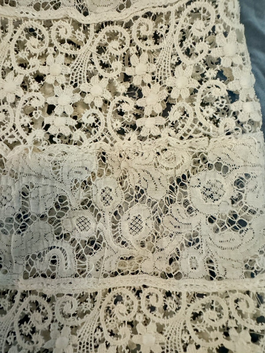 Vintage Edwardian Handmade White Lace Capelet Shrug Shawl | eBay
