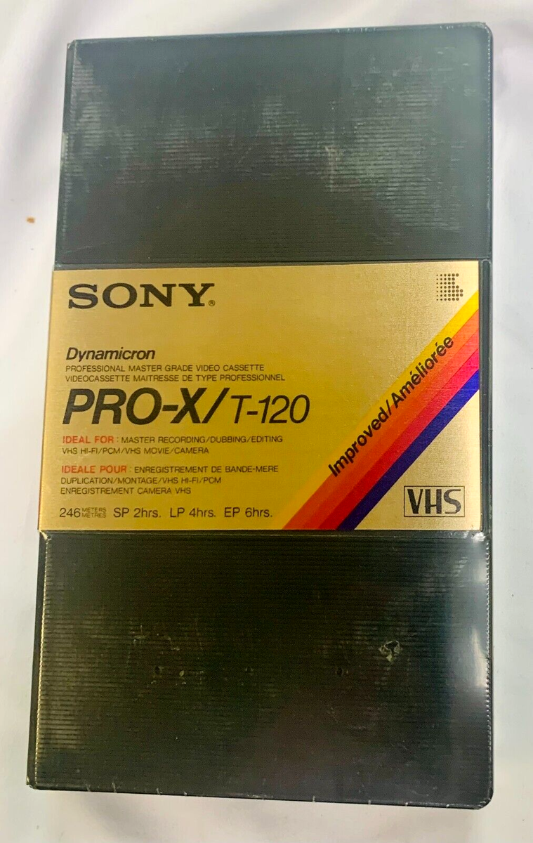 Sony Pro-X T-120 Blank Recordable VHS Tape - Free Hard Case! - NEW