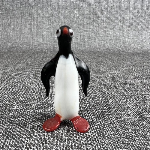 Lampwork Glass Miniature Penguin 2" and 1.5" Tall Set of 4 - Picture 7 of 10