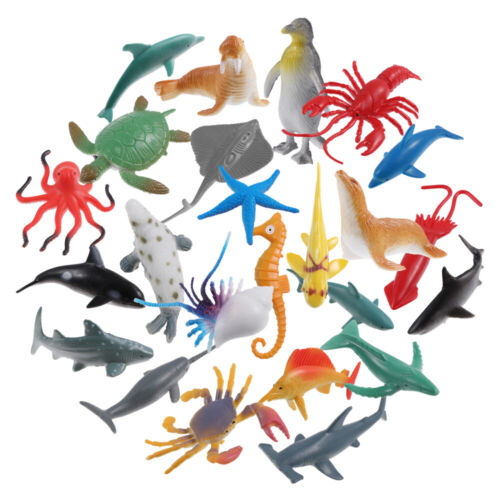 24 pièces animaux marins jouets animaux océaniques jouet plastique réaliste - Photo 1 sur 12