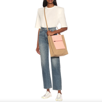 $560 ACNE STUDIOS Brown Beige Pink Tote Nylon Baker Out Paper Bag AS IS