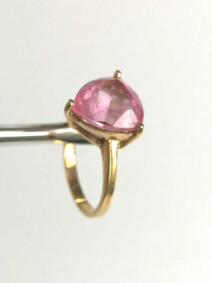 Ring Silber 925 vergoldet von QVC mit pure pink Topas 6,5 ct Gr. 60 / 19,1 mm - Bild 3 von 4