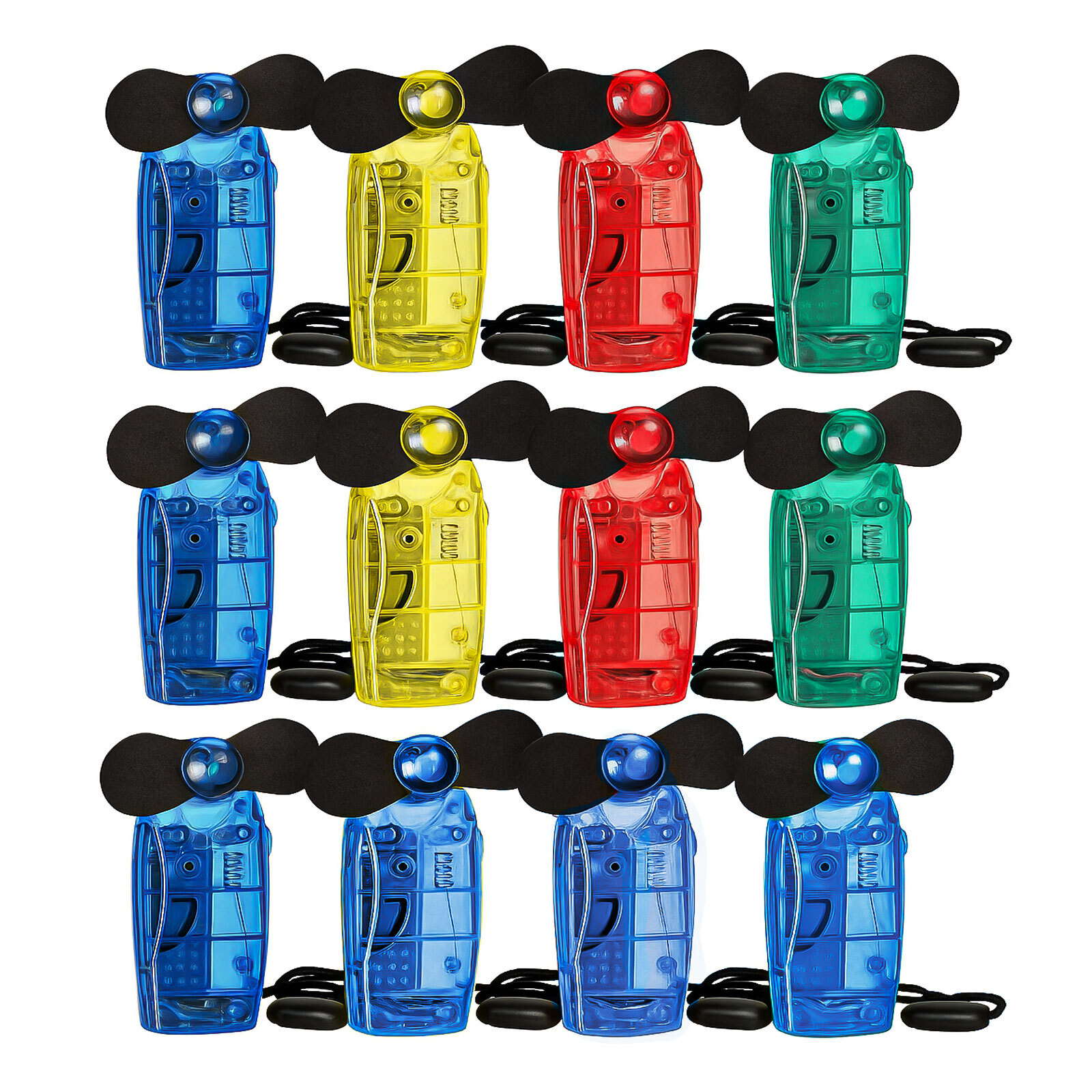 12 x Taschenventilatoren Mini Ventilatoren tragbarer Handventilator Batteriefach