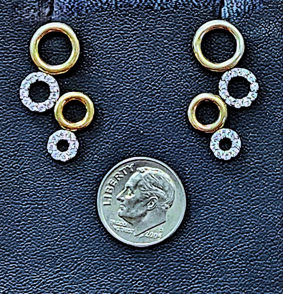 Pendientes colgantes Gems by Michael Valitutti circonita blanca oro de 18 quilates sobre ley Foto 4 de 4