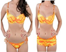 Orange & Yellow Underwired bikini top & or tie side or classic bottoms Beaded