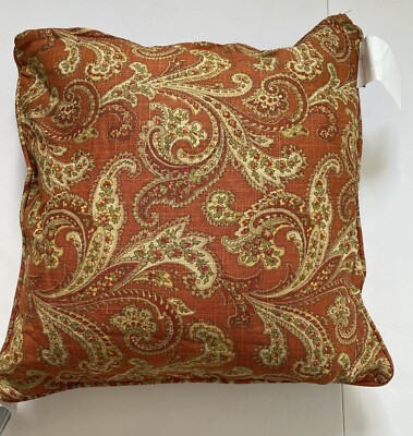 Raymond Waites Orange Paisley Pillow Cover sq