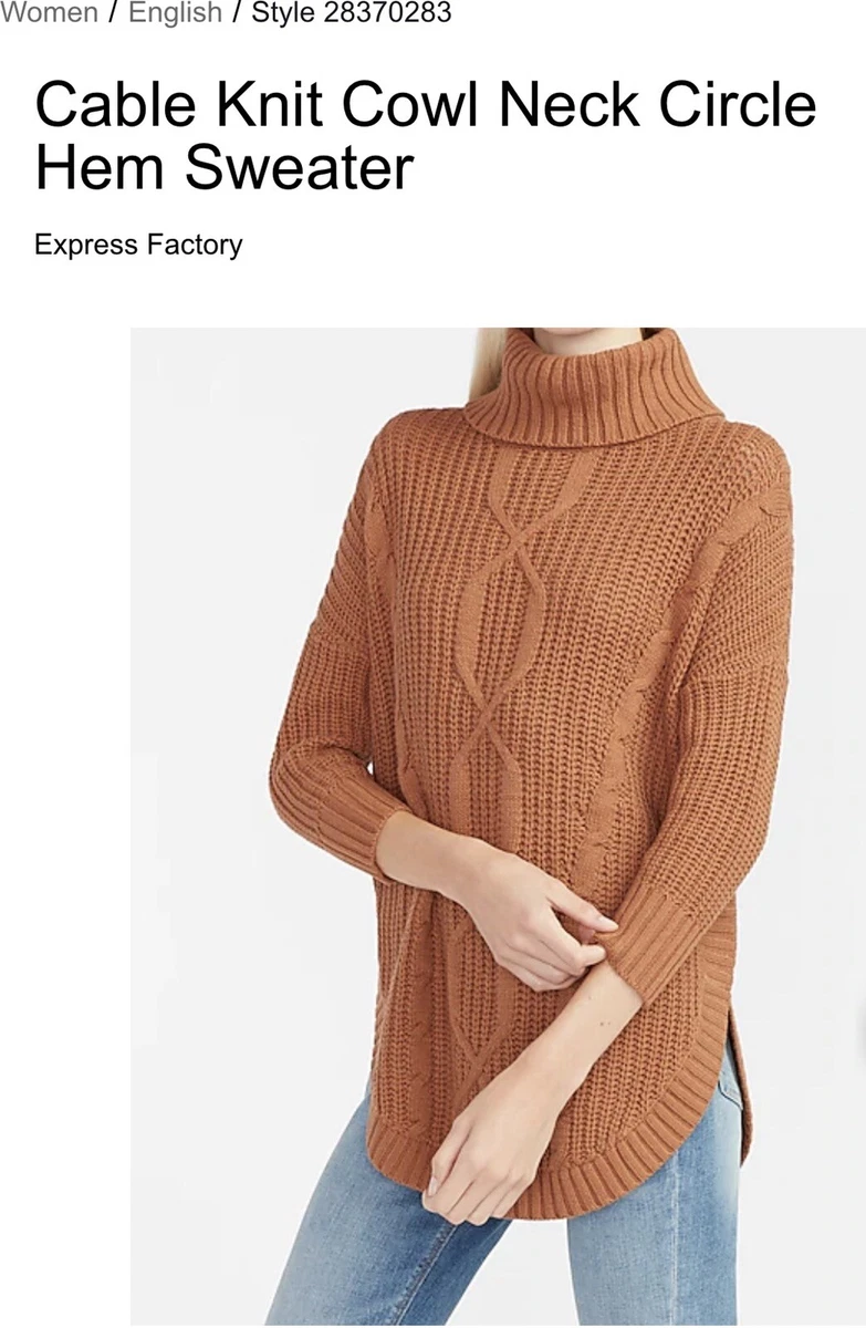 Cowl neck cable best sale knit circle hem sweater