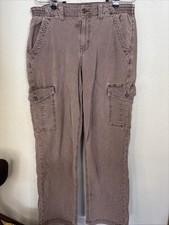 VTG American Eagle Cargo Pants Women's 12 Regular Brown Relaxed Straight Stretch