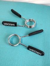 Weider Olympic Size Spring Collar 2" clips for barbell Large 7.5 inches length