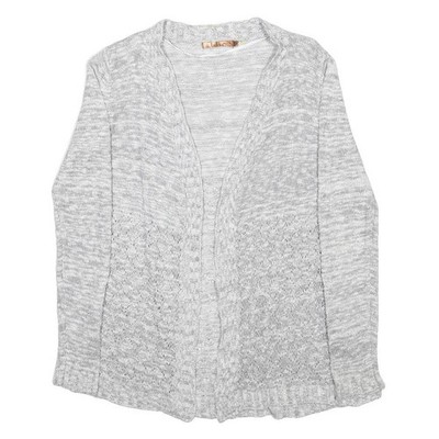 BELLDINI Damen Pullover grau gemustert Baumwollmischung vorne offen M Strick