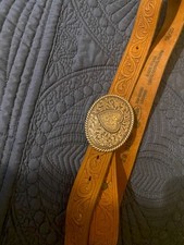 Justin Girls Aged Bark Western Scroll Trophy Belt 815BD