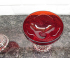 Anchor Hocking, a pair of Ruby Red Bubble Foot Sherbert Wine Goblets — photo 7