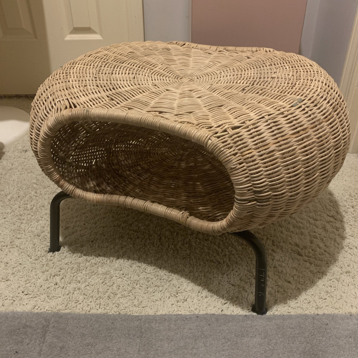 İKEA GAMLEHULT Ottoman Footstool Rattan Metal W Storage | eBay