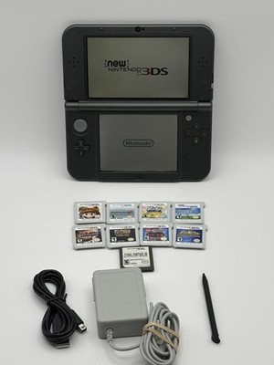 New Nintendo 3DS XL, Black (Model: RED-001) + 9 Games & Chargers