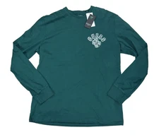 Guess Quattro G Long Sleeve Regular-Fit Crew Neck Men's T-Shirt NWT Teal