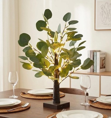 Eucalyptus Bonsai Tree Lamp Table Centrepiece