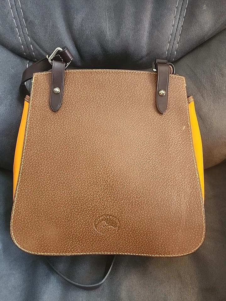 Dooney And Bourke Alto Collection Tangerine Canvas Crossbody Saddle Bag - Image 2 of 4