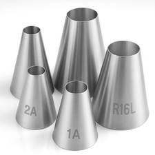 5PCS Large Round Piping Tips Stainless Steel Cake Decorating Nozzles Set