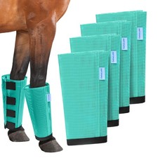 Mesh Horse Fly Boots Set of 4, Loose Fitting Leggings for Horses, Reduce Stre...