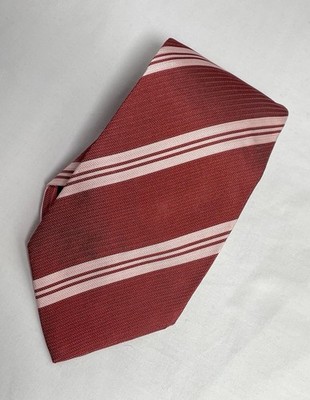 RENÉ LEZARD men s Silk High End Tie In Red W A Striped Pattern M.in Germany E.C