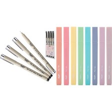 Mr. Pen- Black Fineliners abd Pastel Highlighters black