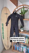 Surfdome 5/4mm Muta da Surf per Bambini Età 10 Tuta da Surf Invernale Nera