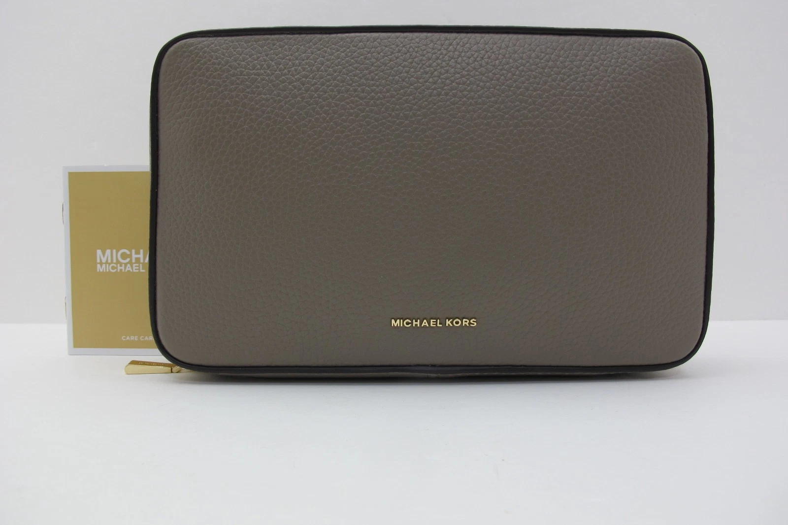 NEW MICHAEL KORS TRAVEL ACCESSORIES MultiUses Organizer Pouch Case Leather Birch
