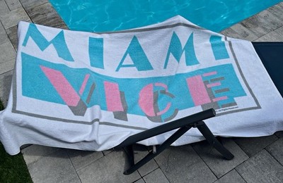 Vintage  Miami Vice  Beach Towel - Authentic 1984 Logo