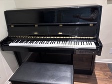 Samick Upright Piano and Bench In Black