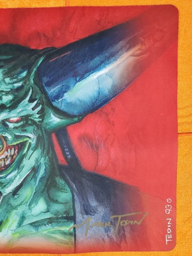 Juzam Djinn Play Mat MTG Playmat SIGNED Mark Tedin Wizards Of The Coast - Picture 7 of 8