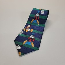 Mickey Unlimited Disney Necktie Goofy Donald Duck Striped Novelty