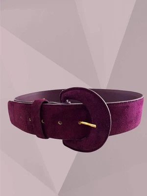 Cinturón ancho de gamuza púrpura Arquitecto talla L nuevo con etiquetas de colección - Imagen 1 de 4