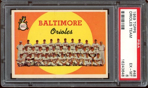 1959 Topps Baseball #48 Orioles Team PSA 6