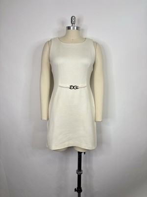 90s dolce and gabbana dress Vtg & Ivory Knit Logo Belt IT 44 Midi dress