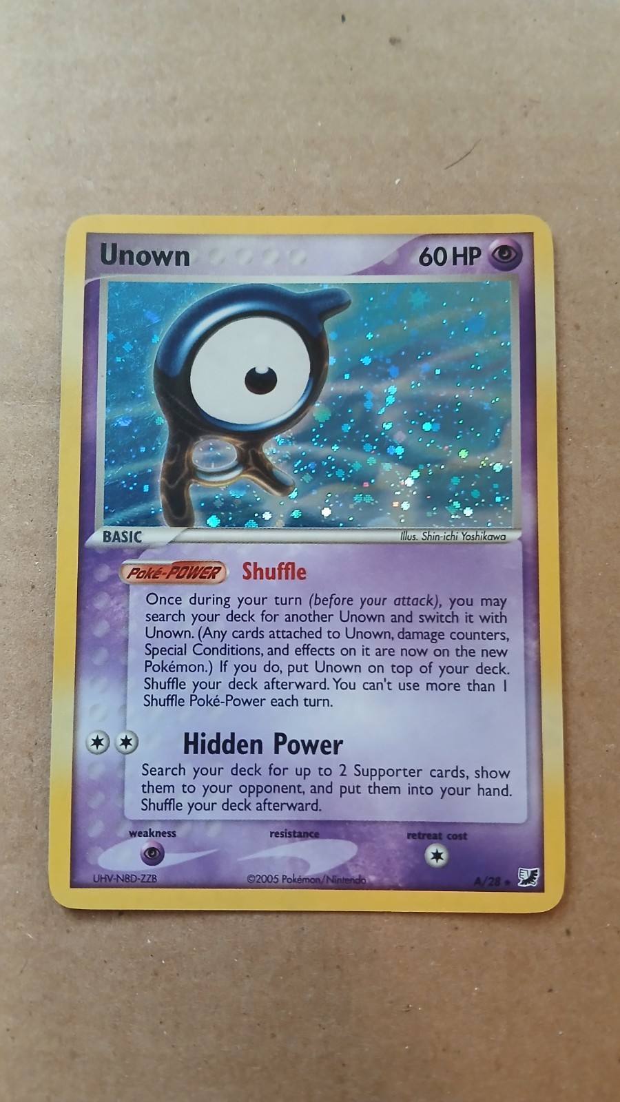 Unown A/28 Secret Holo RARE MINT CONDITION Pokemon TCG Card ex Unseen Forces 🔥 