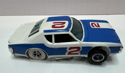 Aurora AFX Matador Stock Car White And Blue Color Slot Car #2 Nice!
