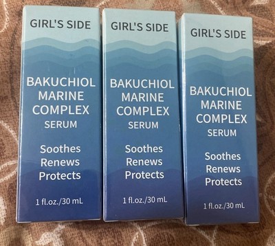 3 BTLS BAKUCHIOL MARINE COMPLEX SERUM FOR FACE,SOOTHES,RENEWS,PROTECTS.30ml Each