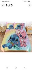 New Lilo and Stitch Crawl Bedding 3 Piece Quee Bed Duvet Cover Set Pillowcases