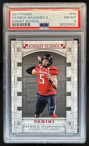 2017 Panini Patrick Mahomes II Knight School Rookie RC #KNS-PM Chiefs PSA 8