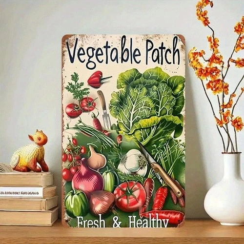 Vintage Vegetable Tin Sign Handmade Aluminum Sign 8x12 Funny Farmhouse