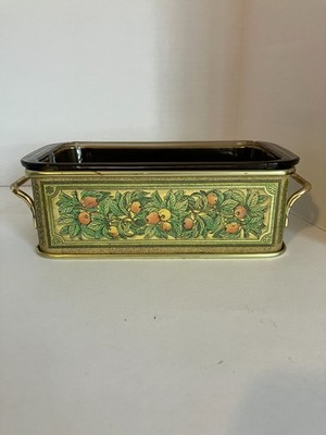 Vintage Pyrex 213 Tin Holder & Clear Glass 213 Loaf Bread Pan 1.5 Qt
