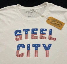 NWT! Steel City Star Spangled Logo Short Sleeve T-Shirt Men’s Size XL; MSRP $36