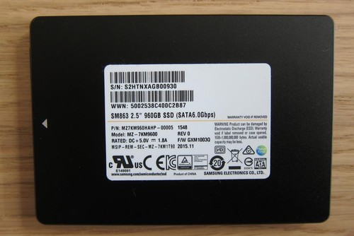 960 GB Samsung SSD SM863,  MZ7KM960HAHP-00005, SATA