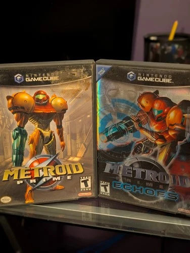 Metroid Prime 1 & 2 Echoes Nintendo GameCube Game Bundle Lot